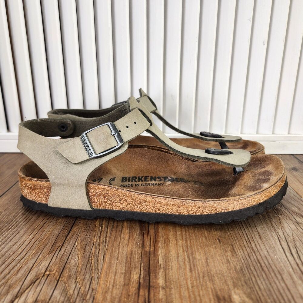 Birkenstock Kairo Thong Womens Size 6 Tan Leather Slip On Slingback Boho Sandals